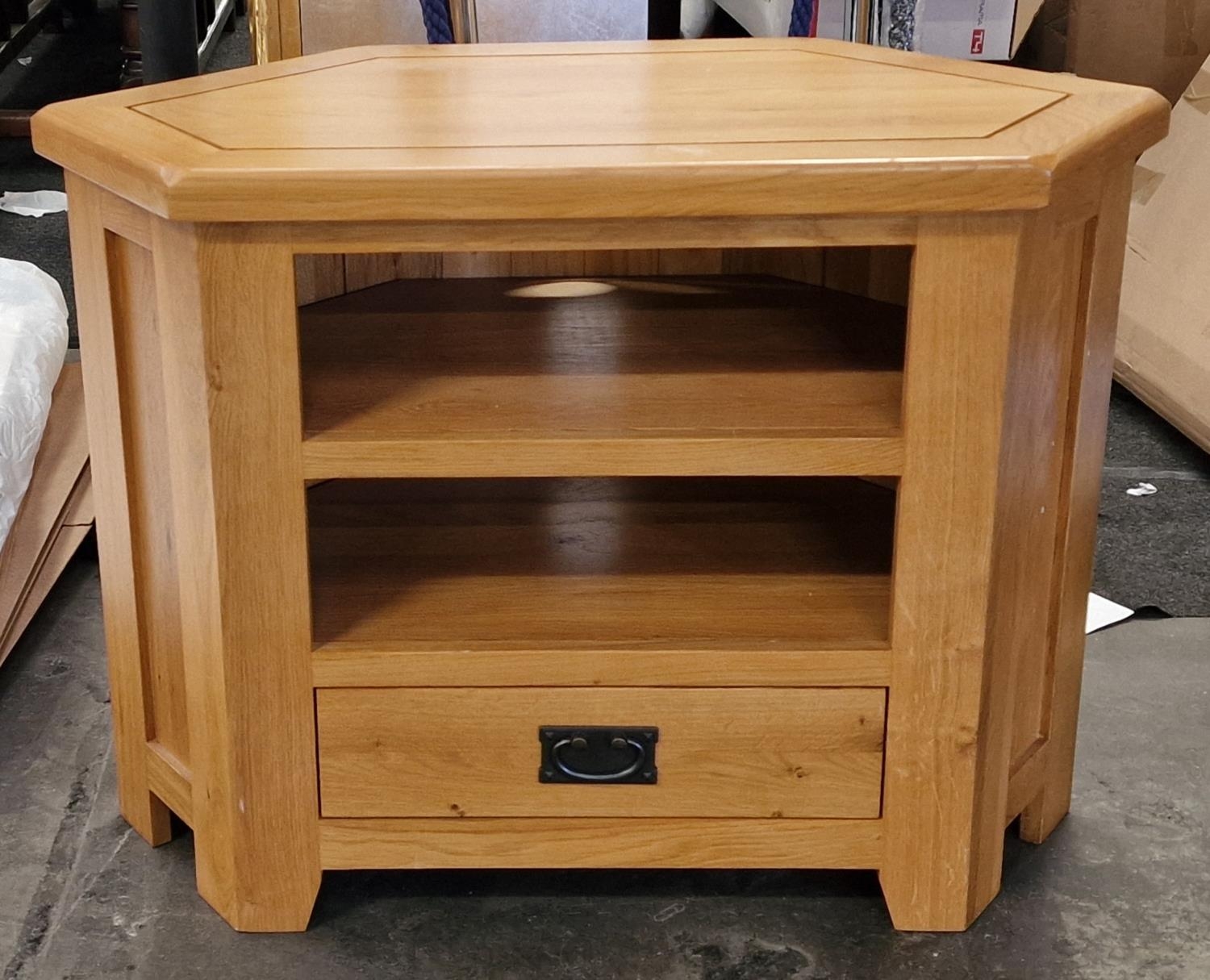 Contemporary light oak single draw Tv stand 65x90x45cm