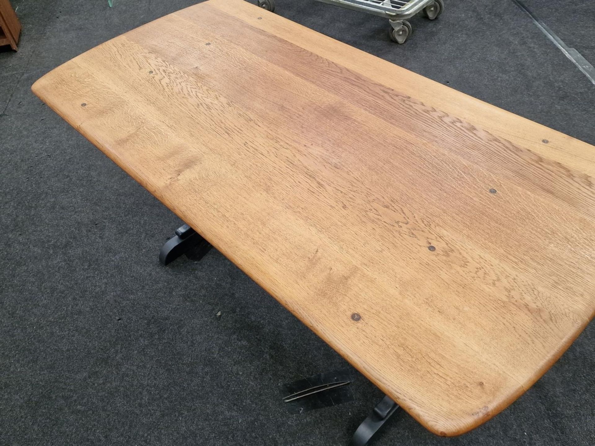 Ercol vintage blue label Refectory table 74x153x76cm. - Image 2 of 4