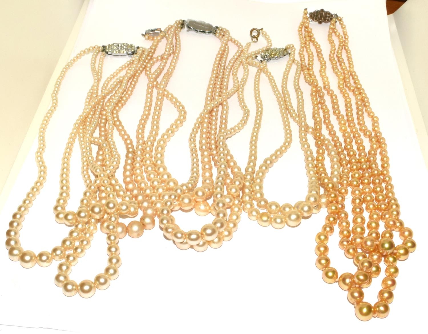 6 x vintage Pearl necklaces