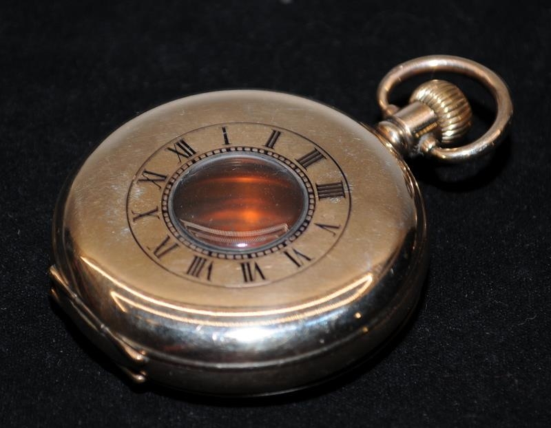 A collection of NOS gold plated half hunter pocket watch cases. External size 50mm not including - Image 2 of 4