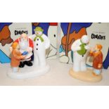 2 x Coalport The Snowman figurines: Hush! Don't Wake Them figure c/w Collectors Society exclusive
