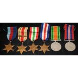 WWII Medal Group: 6 original WWII medals including Africa Star with 8th Army bar