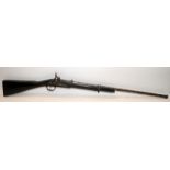 Antique muzzle loading percussion rifle. 118cms long. Wall hanger for decorative purposes only