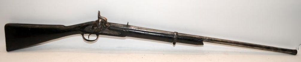 Antique muzzle loading percussion rifle. 118cms long. Wall hanger for decorative purposes only