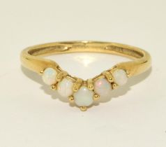 Fire opal 9ct gold ring size R +