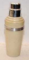 Genuine Art Deco Circa 1935 Master Incolour Cocktail Shaker manufactured in Ivory coloured Bakelite.