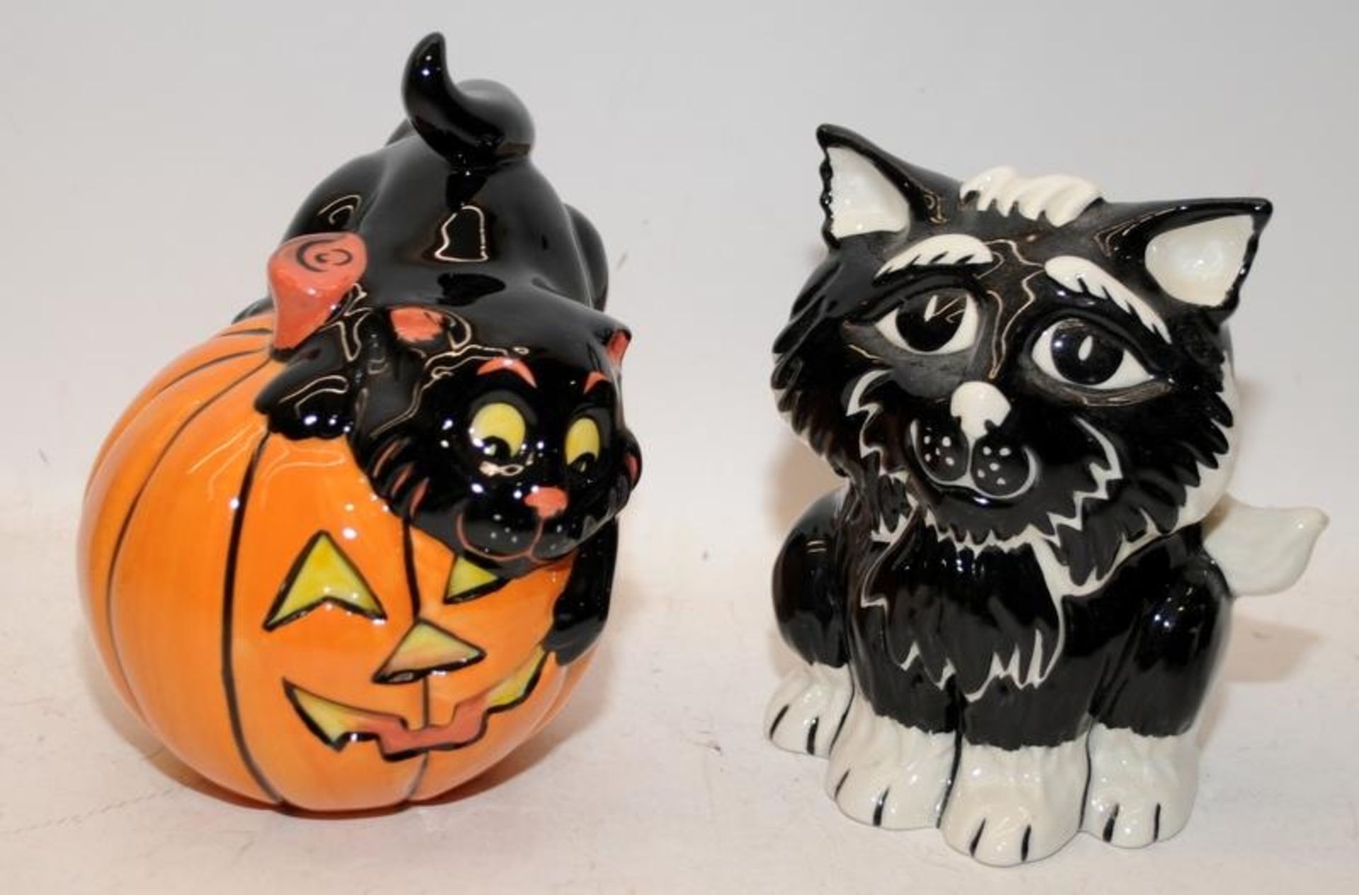 5 x Lorna Bailey cat figures: Marvin, Itchy, Leo, Whiskey and Halloween cat. All signed - Image 3 of 3