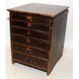 Antique wooden engineers chest of 6 graduated drawers containing a very large quantity of sorted