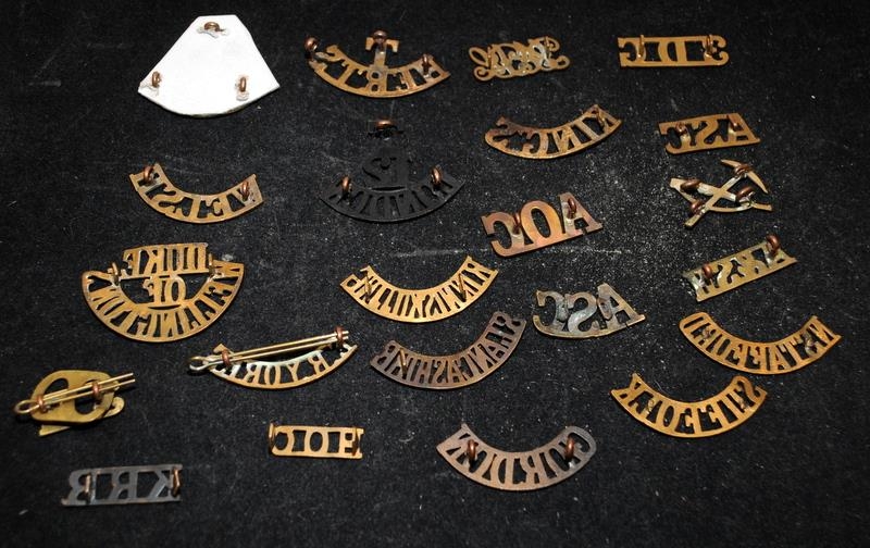 A good collection of Mostly WWI Brass Military Shoulder Title badges including scarce examples, some - Image 2 of 6