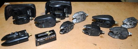 A collection of electronic carp bait alarms. All offered untested