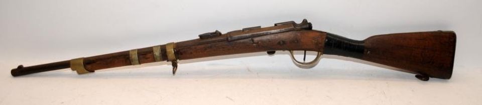 French Gras 1866 Patent M80 Bolt Action Rifle. O/all length 98cms. Requires attention. Wall hanger