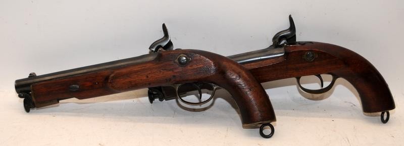 Superb pair of Victorian Percussion Cavalry Carbine Bore Pistols. Victorian Ordnance Crown Cypher - Image 2 of 7
