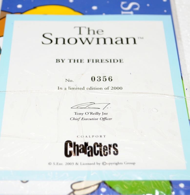 2 Coalport The Snowman Figurines: The Gift (Guild exclusive with certificate) c/w By The Fireside ( - Image 3 of 6