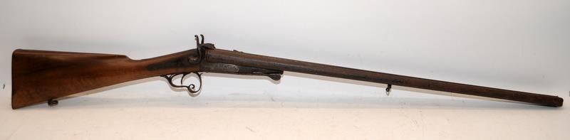 Antique Twin barreled break barrel shotgun. Wall hanger for decorative purposes only. O/all length - Image 2 of 4