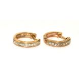 9ct gold Diamond small hoop earrings