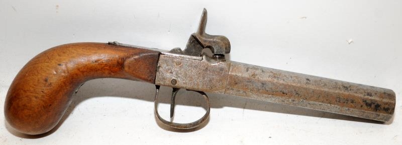 Antique French Pistolet De Poche pocket pistol. Single shot, percussion cap firing mechanism. - Image 2 of 4
