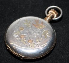 Quality antique Illinois Watch Case, Elgin sterling silver full hunter pocket watch case with
