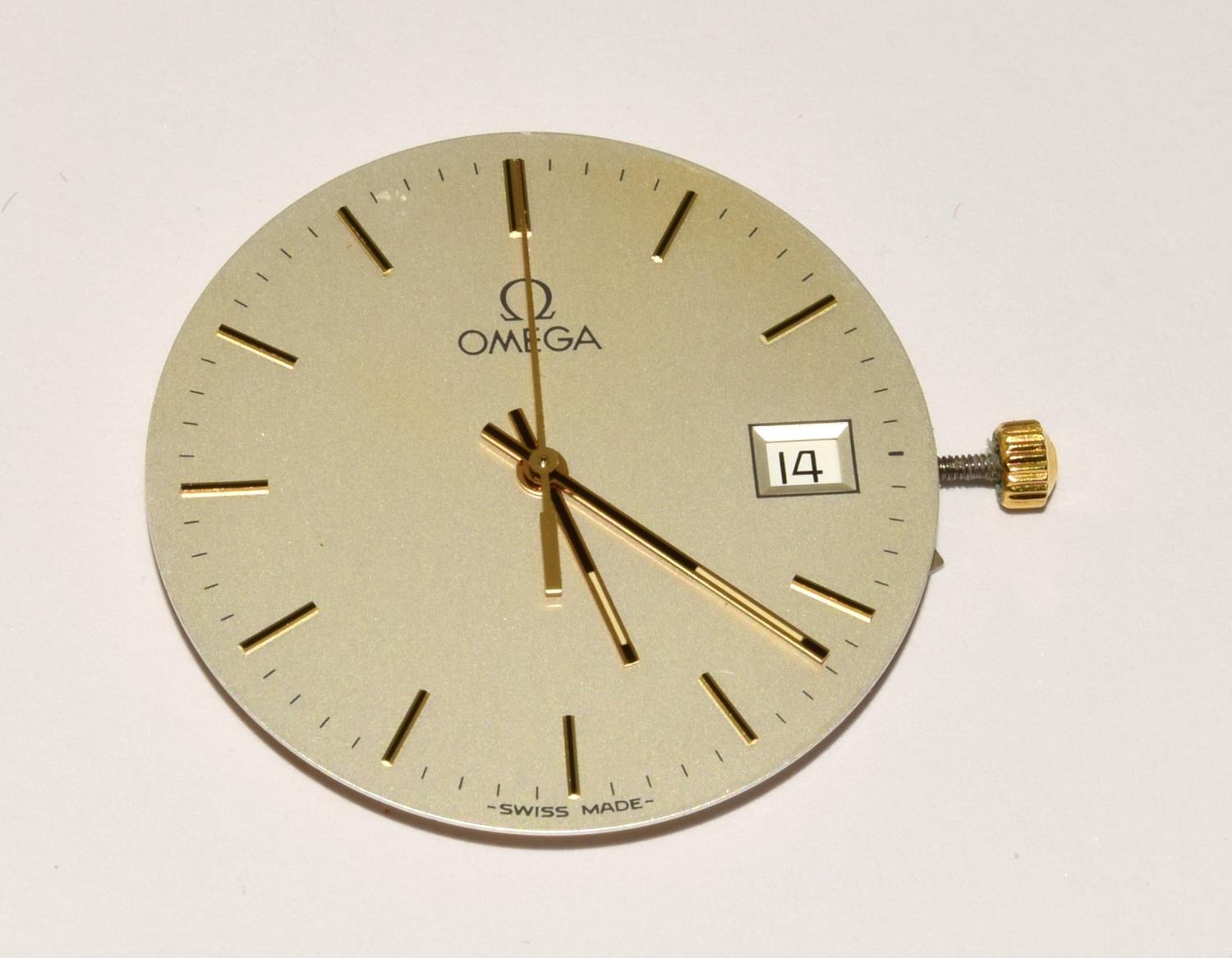 Omega 1430 watch movement working, removed from an 18ct gold gents watch with retaining ring. - Image 2 of 4
