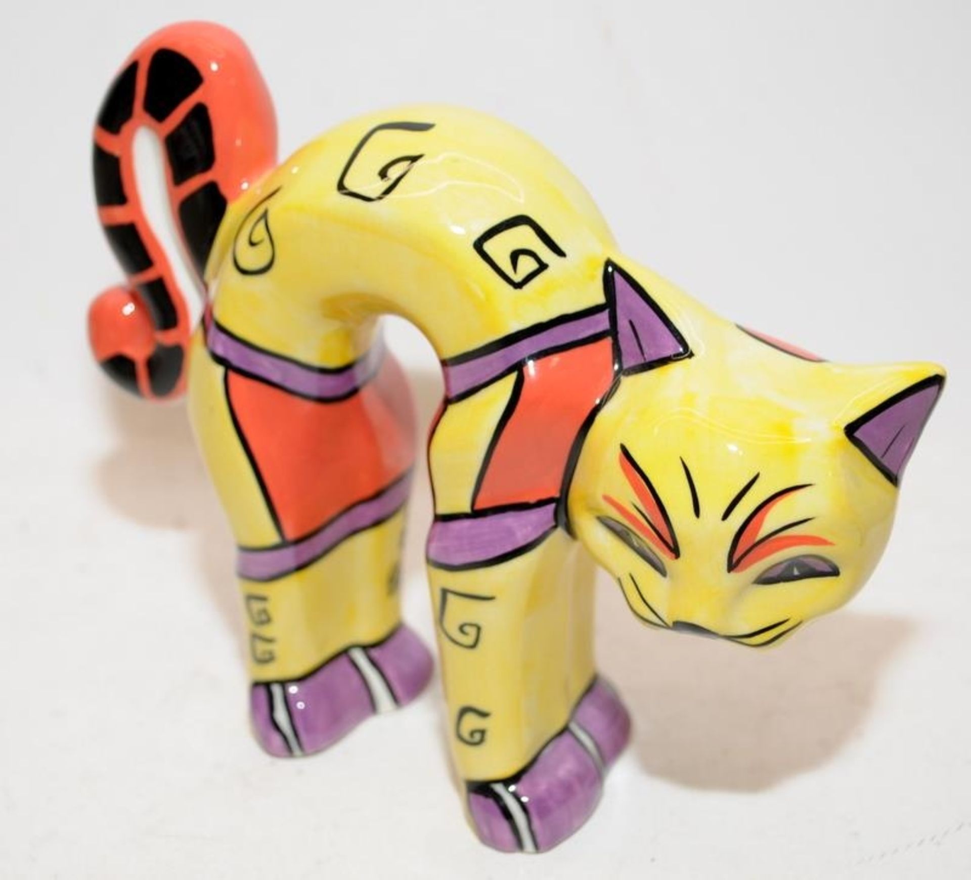 Lorna Bailey Cat Figures: 3 x Limited Edition Cats with arched backs. All marked 47/50. No - Image 4 of 7