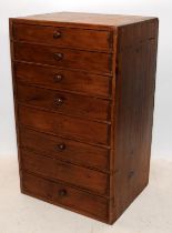 Antique wooden engineers chest of 8 graduated drawers containing a very large quantity of mostly