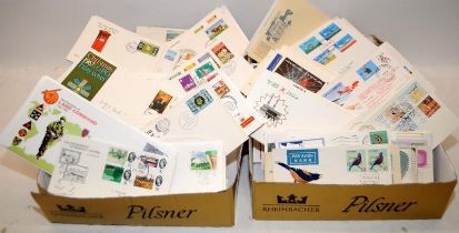 Box containing GB First Day Covers c/w another of World FDC 's