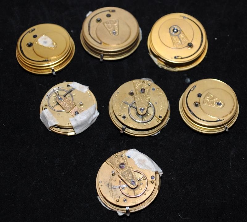 A collection of fusee and verge pocket watch movements, several of the fusee movements in working - Image 3 of 6