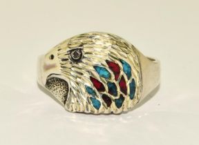 Navajo silver eagle head ring Size Z + 1