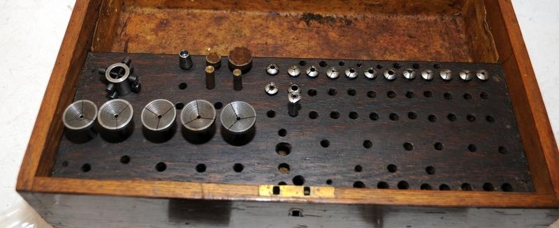 Vintage watch maker/jewellers lathe c/w accessories housed in a hinged wooden box. From a working - Image 3 of 4