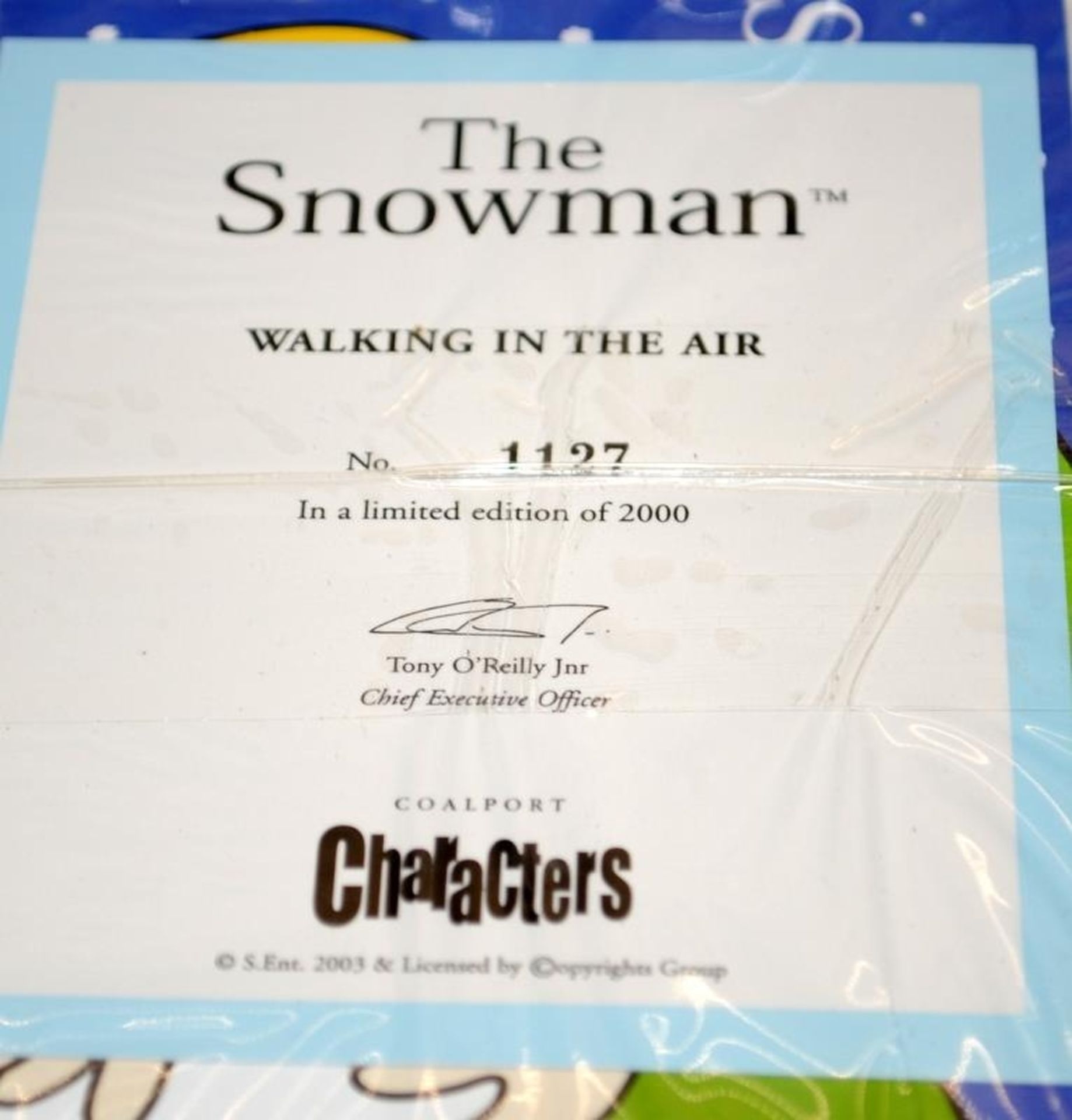 Coalport The Snowman Limited Edition Figurine: Walking In The Air, 1127/2000. Boxed with certificate - Image 3 of 4