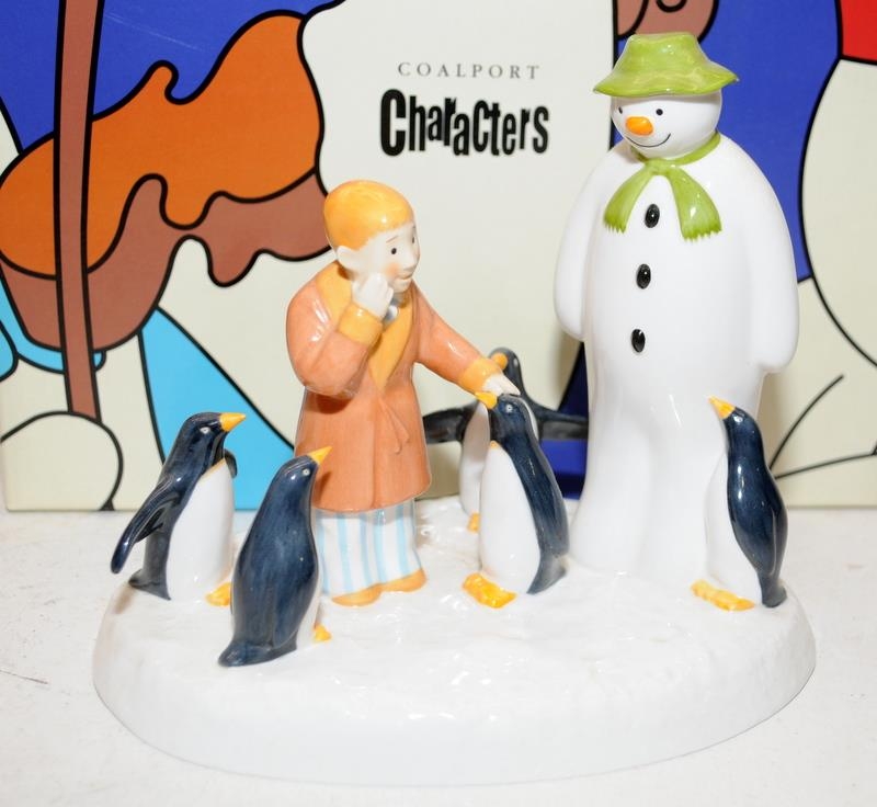 Coalport The Snowman figurine: Penguin Pals, Snowman Guild Exclusive figure. Boxed