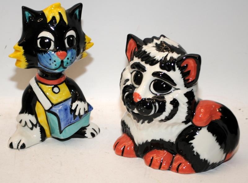 5 x Lorna Bailey cat figures including Frizzle, Christmas Delight and Smug. All signed - Image 3 of 3