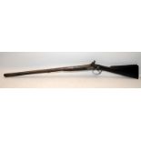 Antique Muzzle loading twin barrel twin trigger percussion rifle. Armoury marks to stoppered barrel.