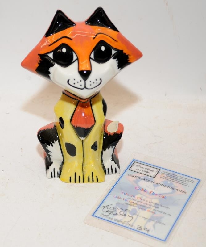 Lorna Bailey Cat Figures: Cubie 39/50, Cherish 10/50 and Moggy 14/50. All with signed certificates - Image 2 of 7
