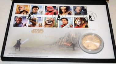 Royal Mint Star Wars The Skywalker Family First Day Coin Cover with Queen Amidala silver crown. 0020