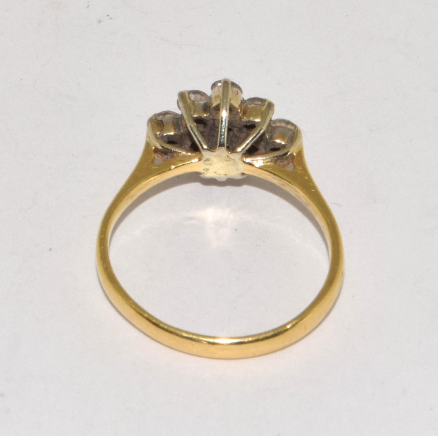 18ct gold ladies Diamond shape Diamond cluster ring approx 0.5ct size N - Image 3 of 5