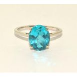 A 925 silver ring turquoise gemstone Size M