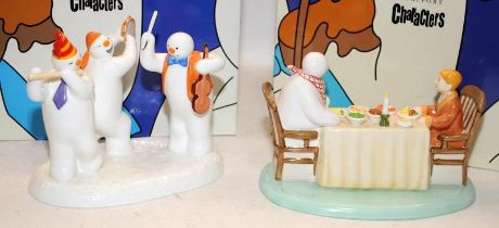 2 x Coalport The Snowman figurines: Dinner For Two c/w All Together Now. Both limited edition
