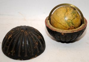 Stunning antique Georgian Newtons New and Improved Pocket Terrestrial globe. Circa 1820's. Globe