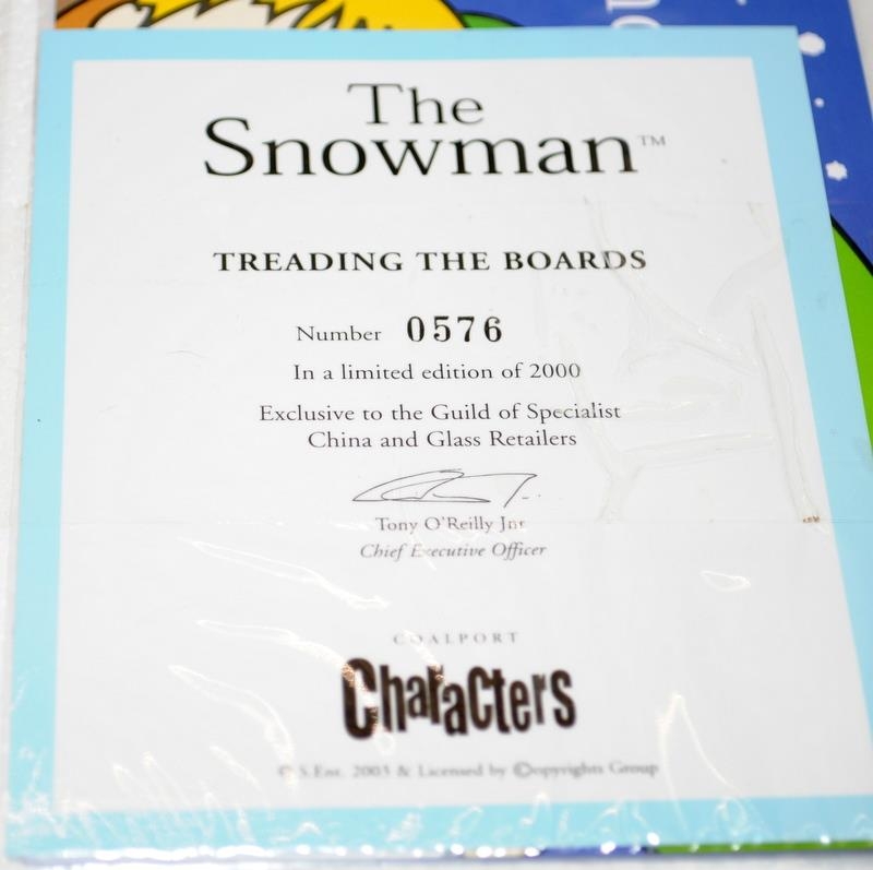 Coalport The Snowman Limited Edition Figurine: Treading The Boards 576/2000. Boxed with - Image 3 of 5