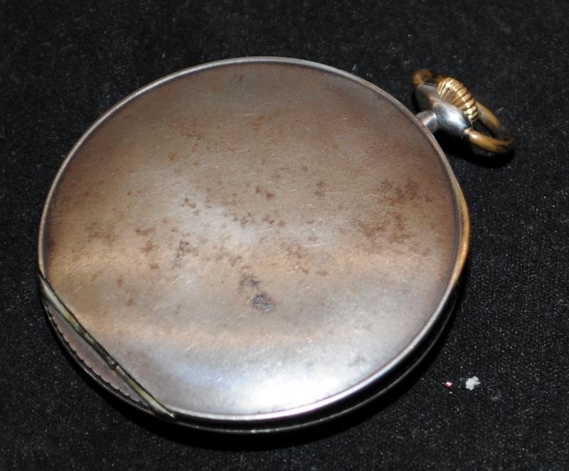 Antique sterling silver pocket watch easel backed stand c/w pocket watch with seconds sub dial, - Image 5 of 5