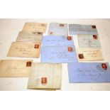 Small collection of Victorian Penny Red covers, perforate and imperforate examples. Part of a