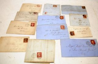 Small collection of Victorian Penny Red covers, perforate and imperforate examples. Part of a