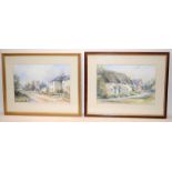 Two original watercolours of Dorset village scenes signed Brenda Pickett, 'Cottage at Osmington' and