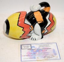 Rare Lorna Bailey Cat: Cream Egg. Limited Edition 5/75 c/w signed certificate