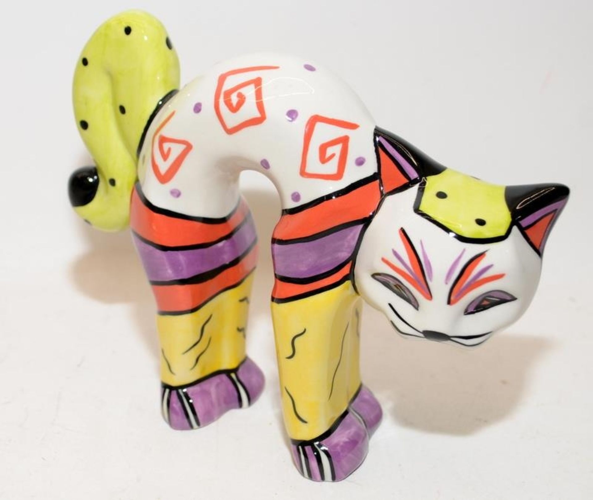 Lorna Bailey Cat Figures: 3 x Limited Edition Cats with arched backs. All marked 47/50. No - Image 6 of 7