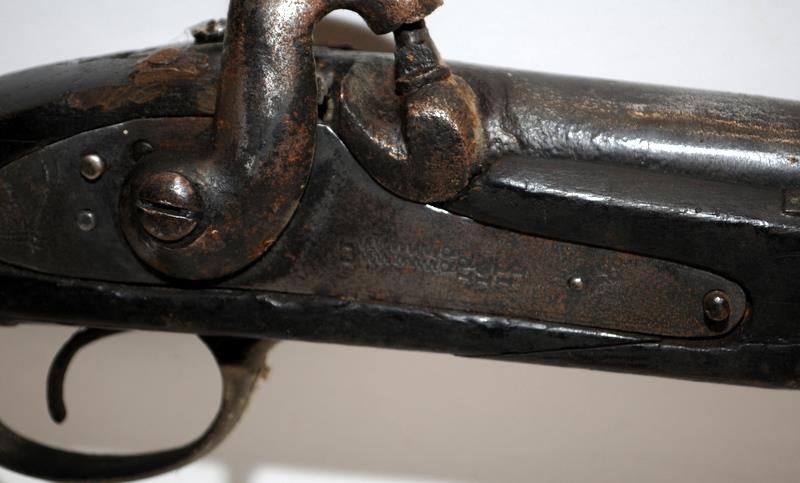 Antique muzzle loading percussion rifle. 118cms long. Wall hanger for decorative purposes only - Image 3 of 6