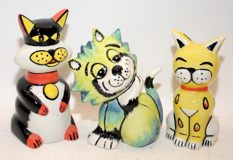 5 x Lorna Bailey cat figures: Marvin, Itchy, Leo, Whiskey and Halloween cat. All signed - Image 2 of 3