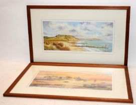 2 x Local interest framed numbered and signed limited edition prints by John Dimech: Hengistbury