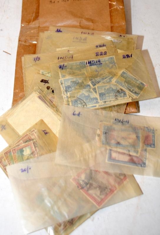 Collection of George VI era Indian Stamps, Overprints Bahrain, Service etc. Loose sorted and some on - Image 2 of 5