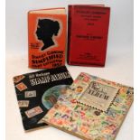 2 x vintage 1950's Stanley Gibbons reference catalogues c/w 2 x Schoolboy stamp albums from around